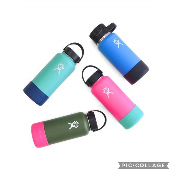 Hydro Flask Wide Mouth Straw Lid & Med Flex Boot Set: Black & Mint Green - Picture 4 of 7